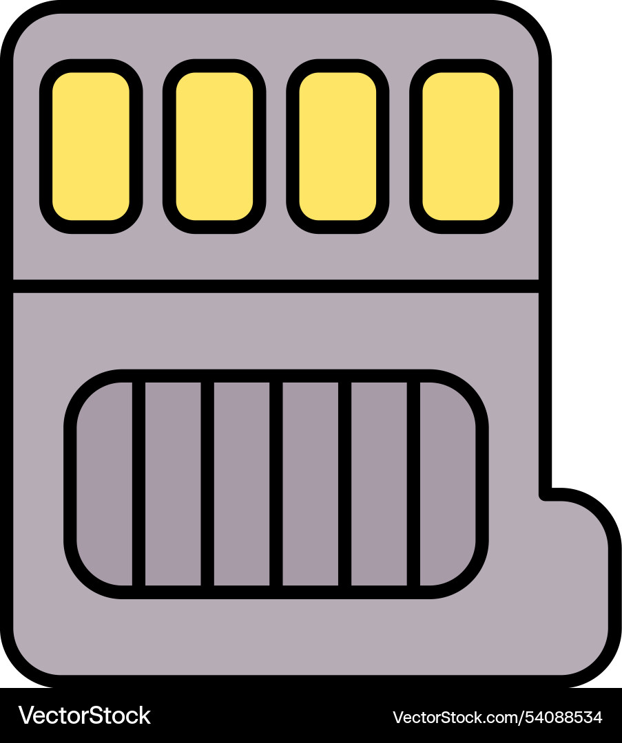 Memory card line filled icon design Vector Image
