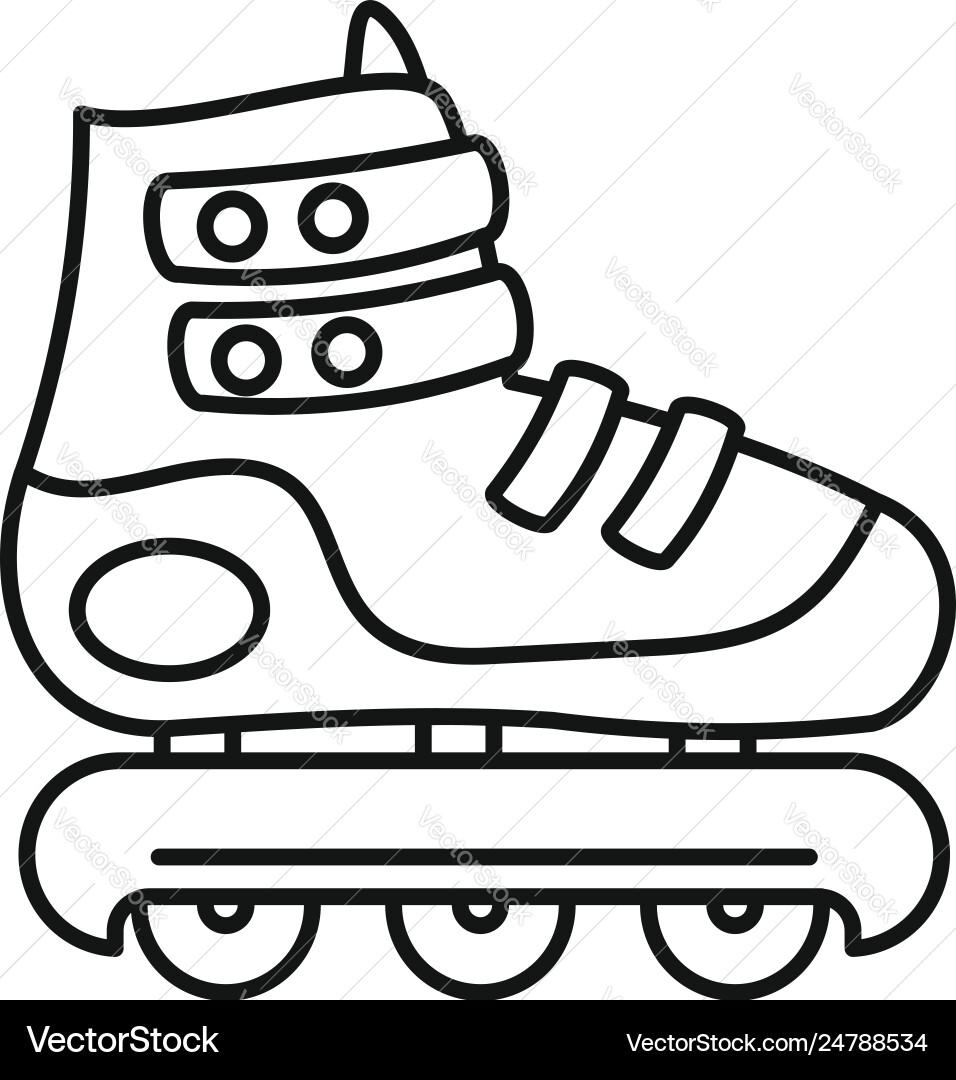 Protected inline skates icon outline style Protected inline skates icon outline style vector image