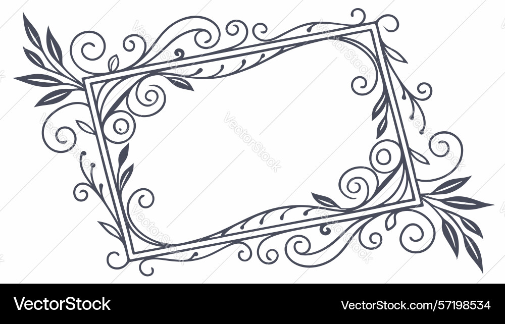 Rectangular ornate frame design for certificates vector image