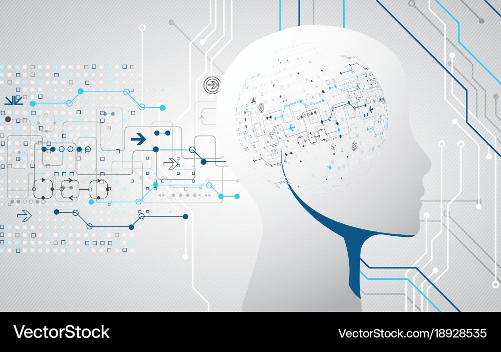 Artificial Intelligence Brain Network vector image