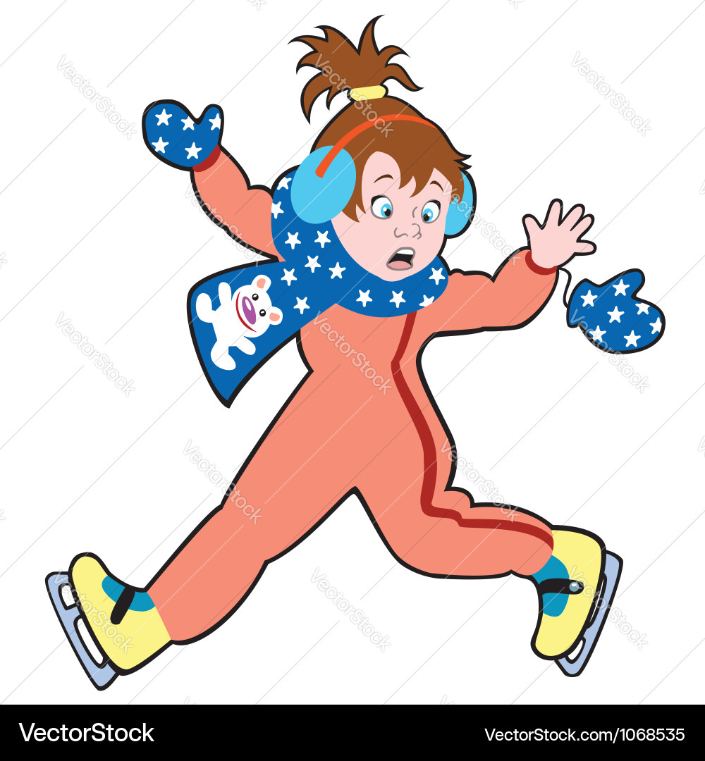 Girl Skating Outdoors Vector Image