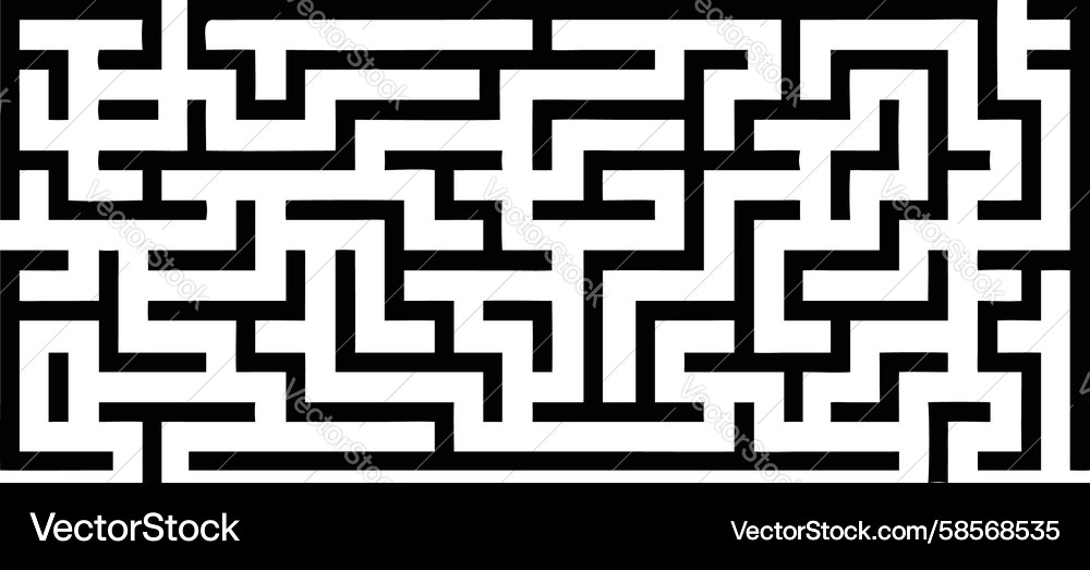 Intricate Rectangular Maze Puzzle Vector Image