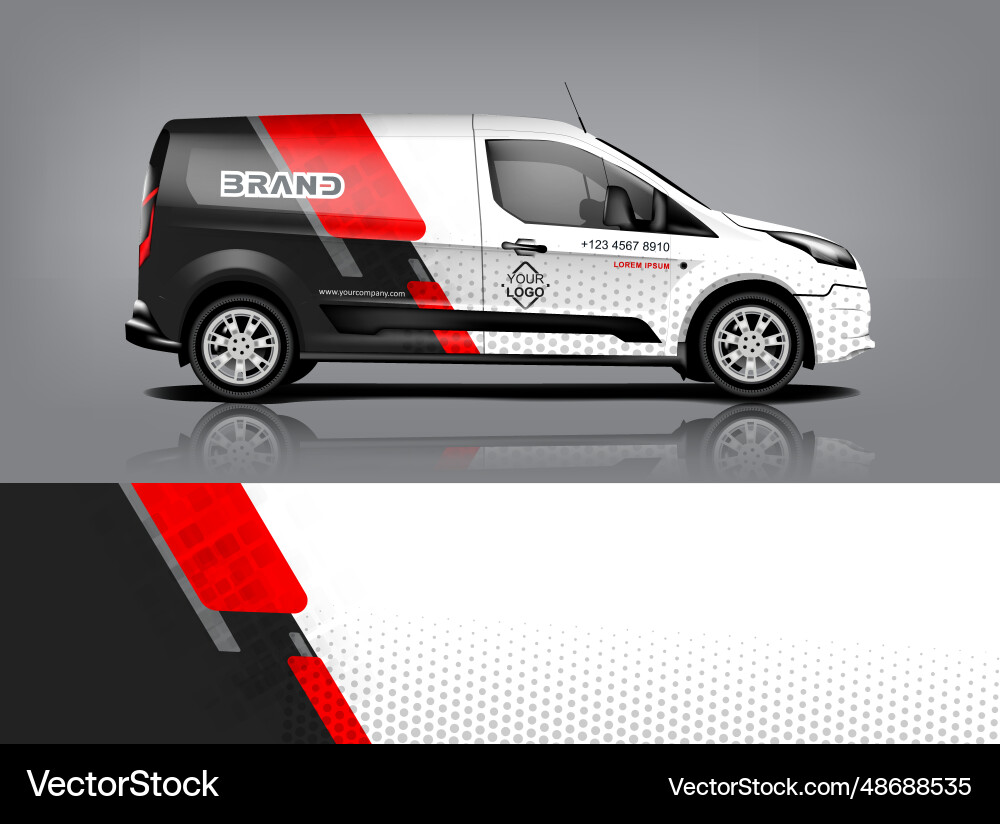 Modern Van Wrap & Decal Concept Vector Image