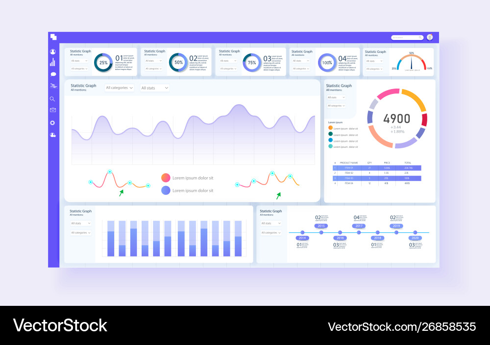 Online statistics and data analytics digital vector image