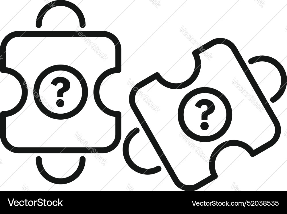 Puzzle pieces with question marks representing Puzzle pieces with question marks representing vector image