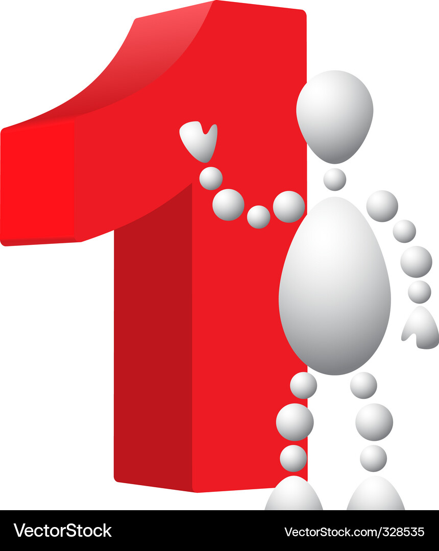 Red Sphere with Humanoid Figure Vector Image