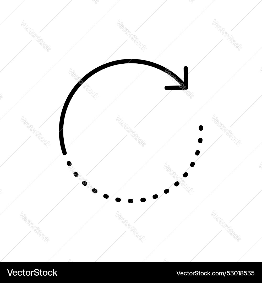 Rotate right icon set refresh reload restart Rotate right icon set refresh reload restart vector image