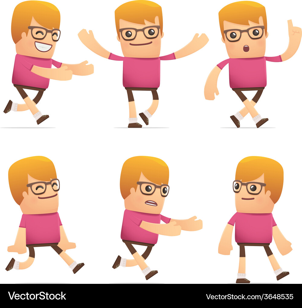 Set of dude character in different poses Vector Image