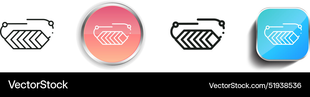 Bracelet icon thin linear regular and button Bracelet icon thin linear regular and button vector image