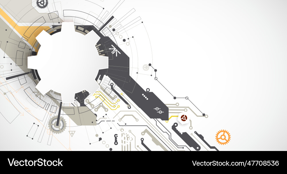 Complex Tech Circuit Network vector image