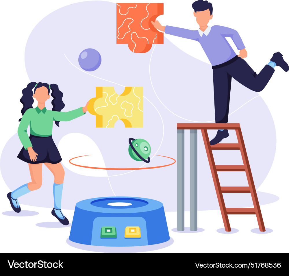 Customizable flat depicting interacti Royalty Free Vector
