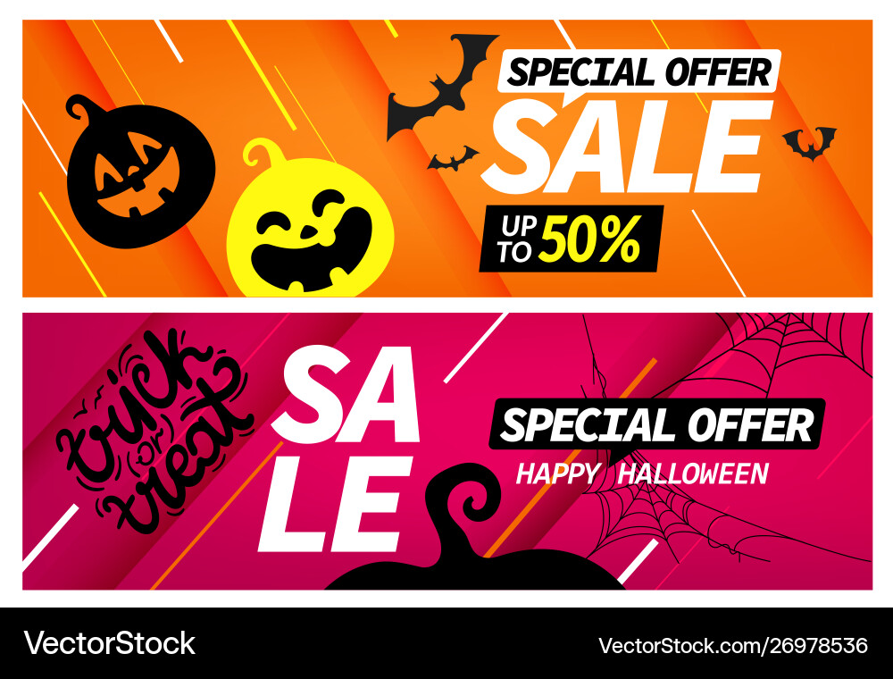 Happy halloween Sonderangebot Banner Set Happy halloween Sonderangebot Banner Set vektorbild