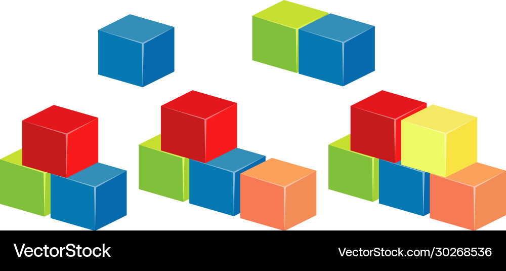 Layers blocks in different colors on white vector image