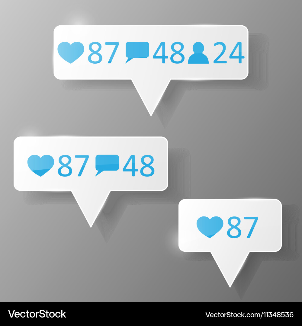 Like follower comment icons vector image