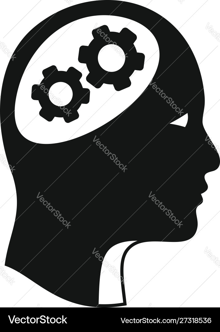 Logic brain icon simple style Logic brain icon simple style vector image