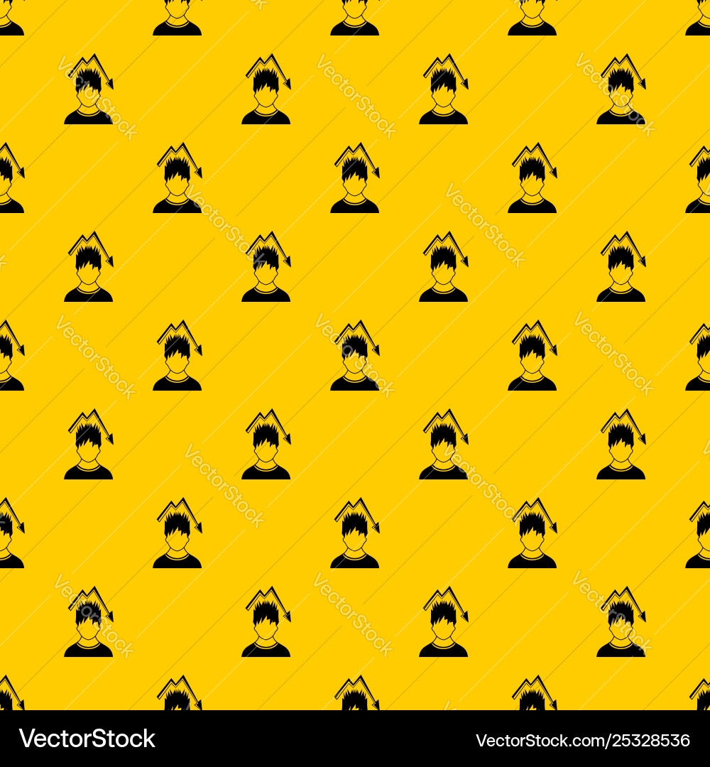Man with falling red graph over head pattern Man with falling red graph over head pattern vector image