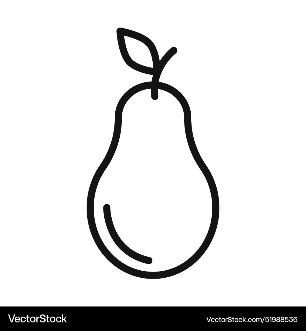 Pear icon mark in filled style Vector Image