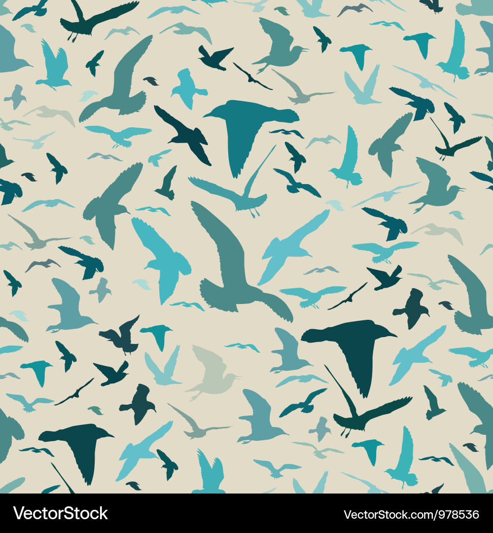 Seagull Silhouette Pattern Vector Image