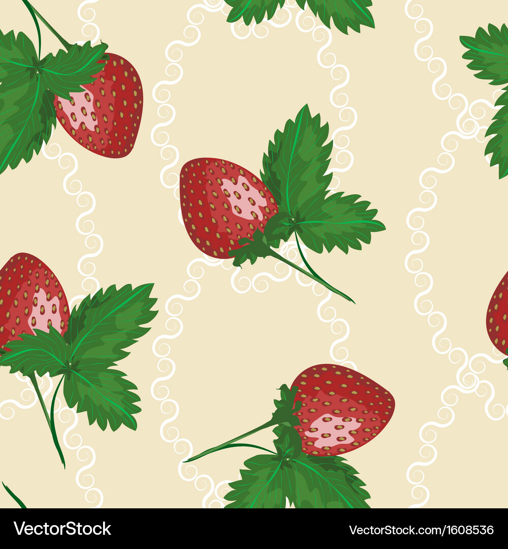 Seamless pattern with strawberry Vector Image