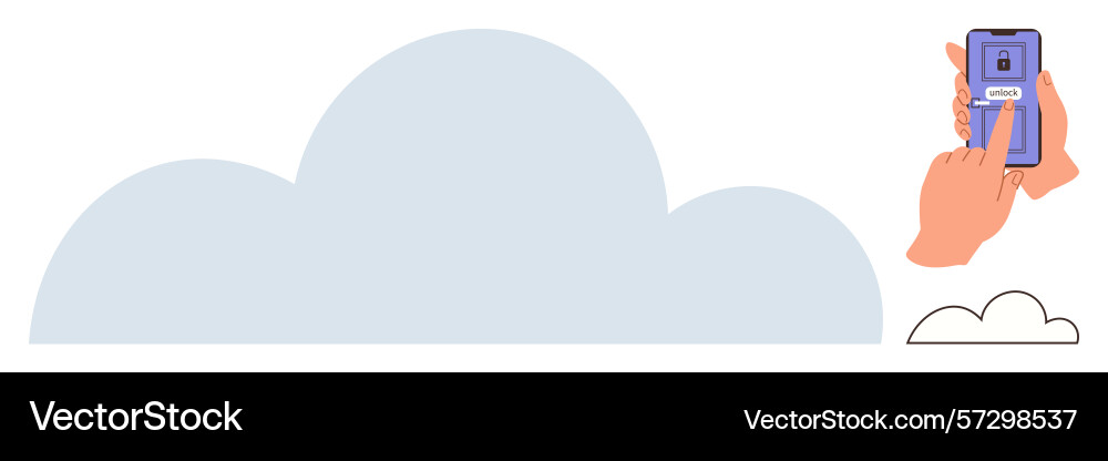 Cloud data access secured via smartphone Vector Image