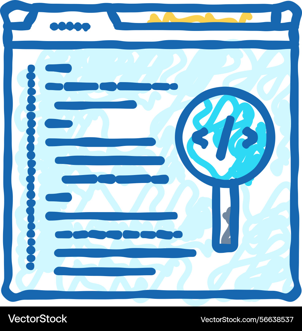 Code review software icon doodle Code review software icon doodle vector image