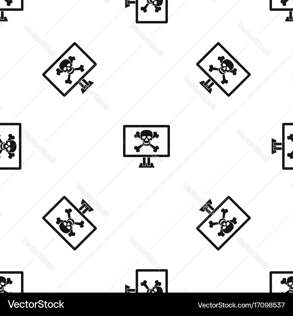 Computer monitor with a skull and bones pattern vector image