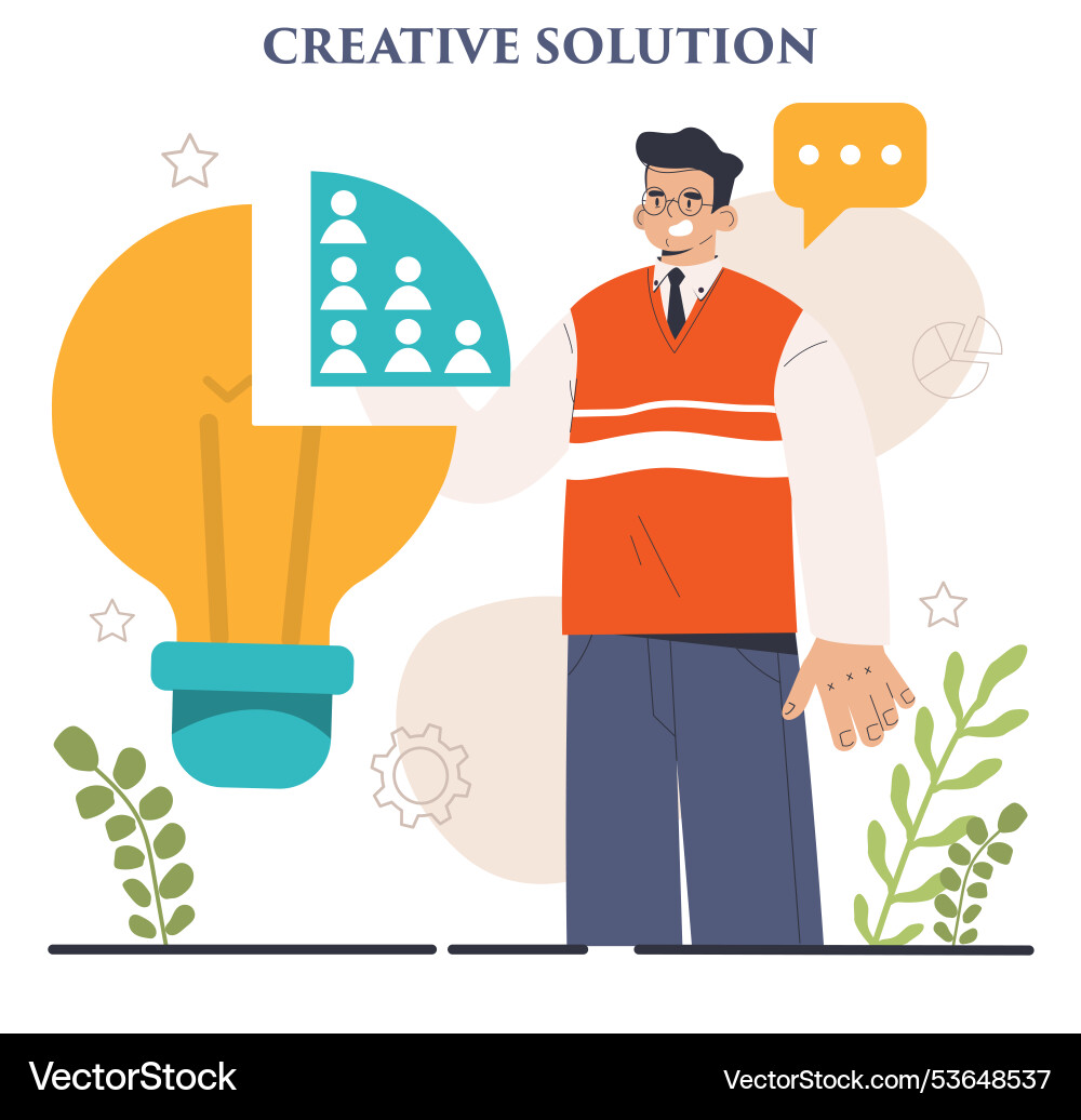 Finding a solution generation of creative idea Finding a solution generation of creative idea vector image