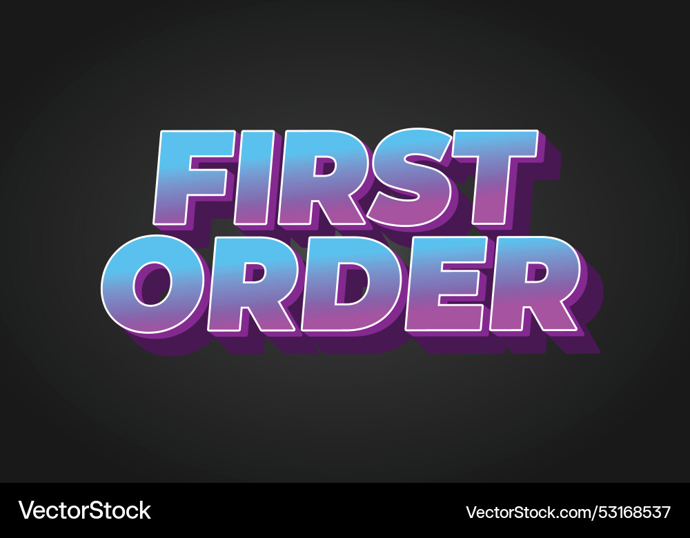 First order text effect in 3d style with modern First order text effect in 3d style with modern Vector Image