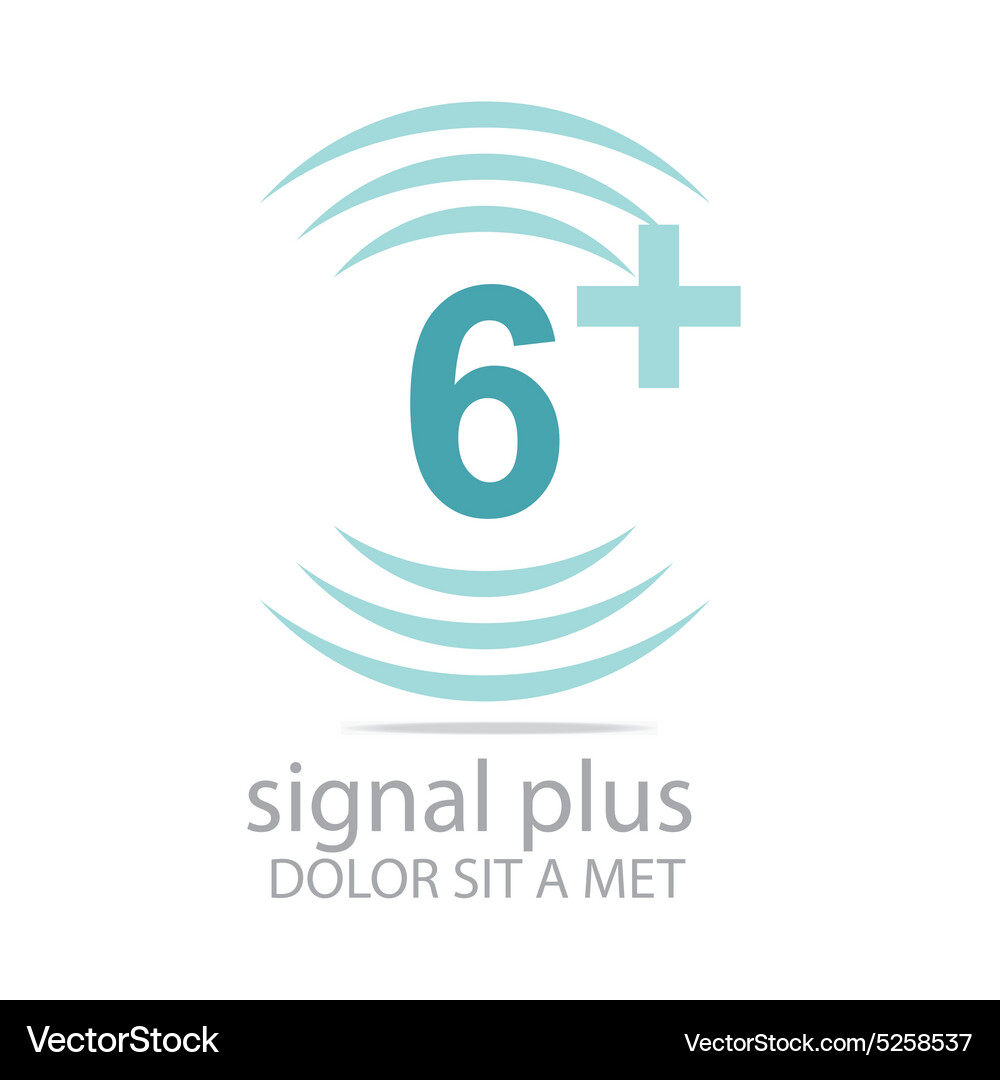 Logo signal number 6 plus blue figure wireless – Royalty-Free Vector |  VectorStock