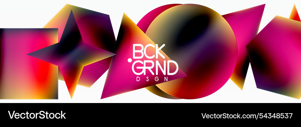 Neon color geometric shapes square triangle circle Neon color geometric shapes square triangle circle vector image