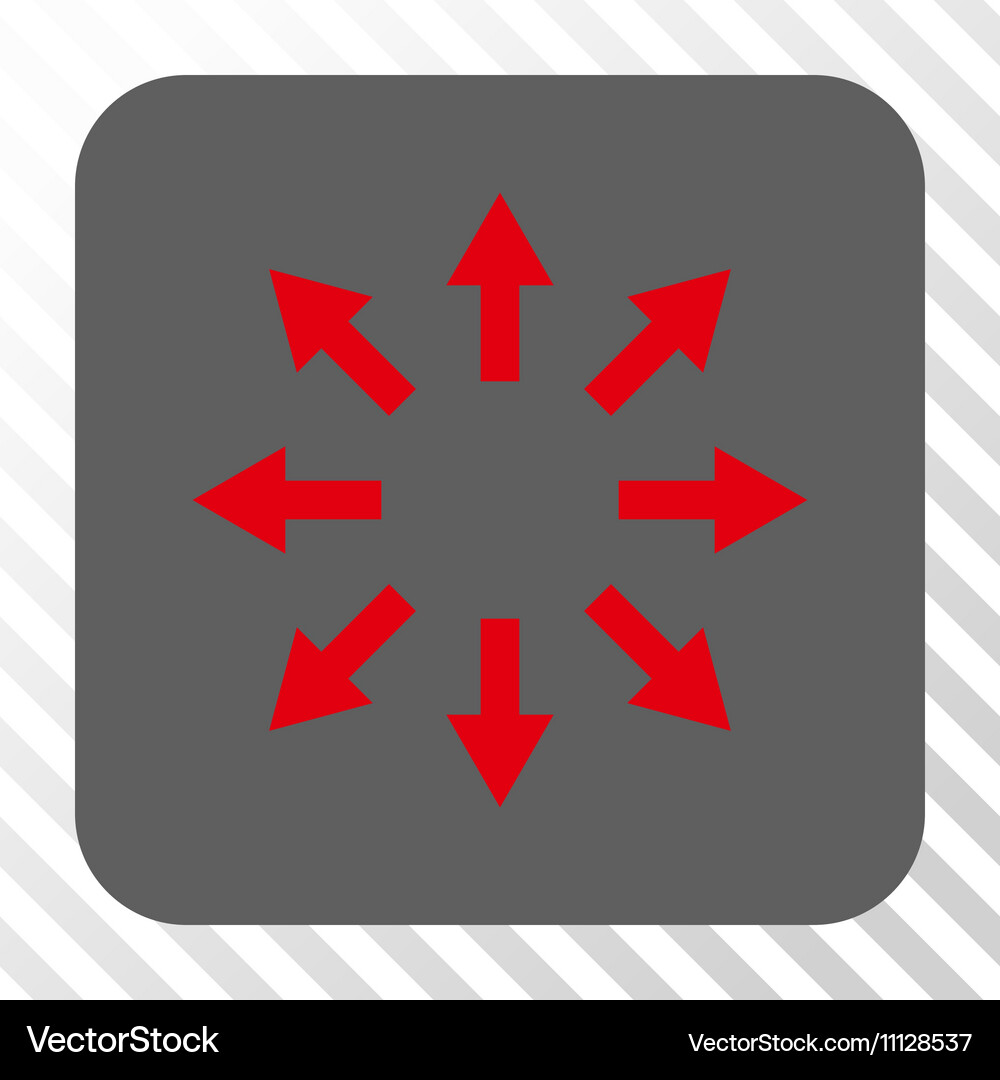 Radial arrows rounded square button Vector Image