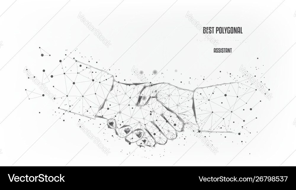 Triangular Handshake - Luminous Points vector image