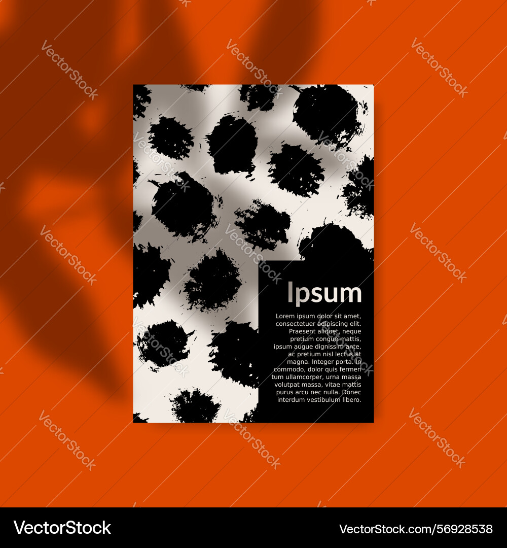 Card mock up with shadow overlay vector image