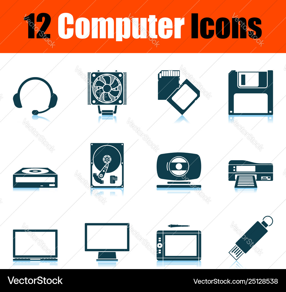 Computer icon set Computer icon set Vector Image