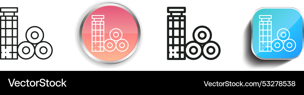 Curlers icon thin linear regular and button style vector image