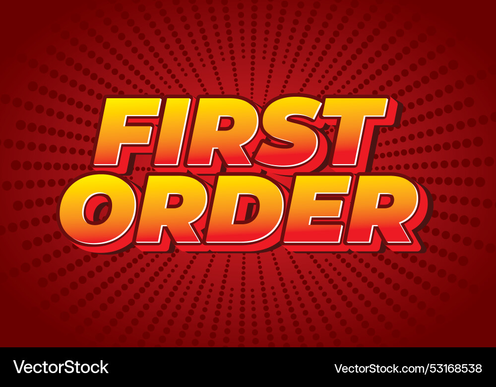 First order text effect in 3d style with modern Vector Image