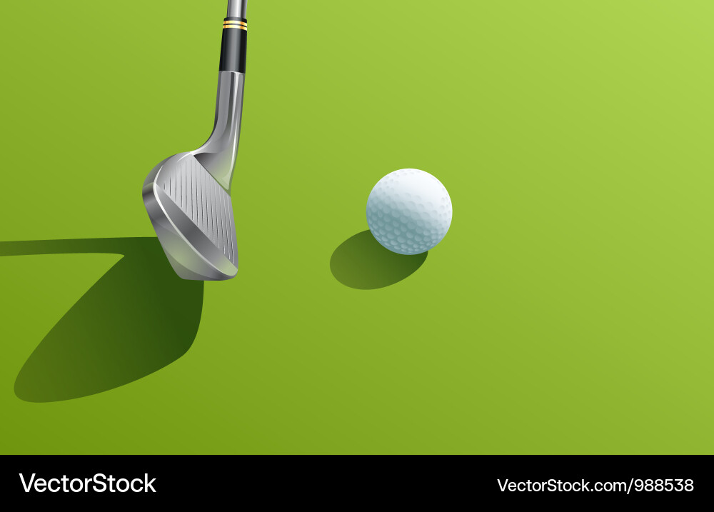 Golf Iron Shot auf Green Turf Vektorbild