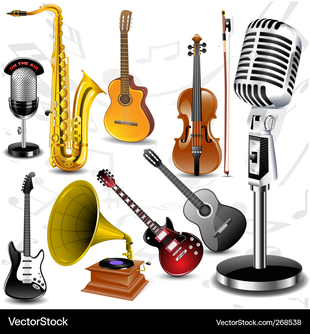 Musical Instruments Collection Vector Image