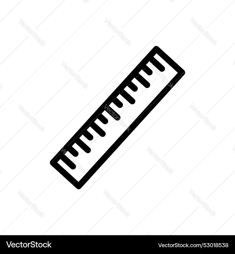 School ruler icon set size height distance Vector Image