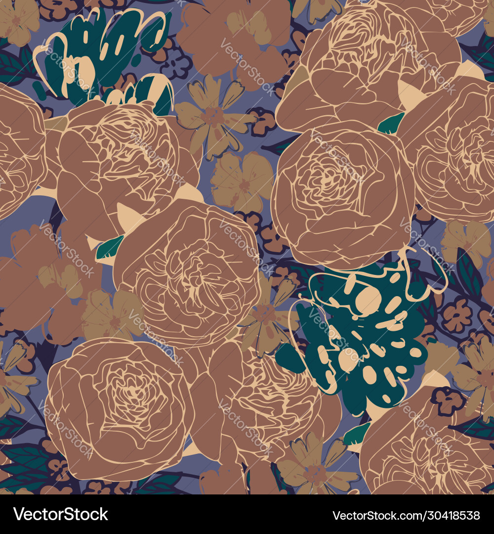Seamless floral pattern with flowers pink Seamless floral pattern with flowers pink vector image