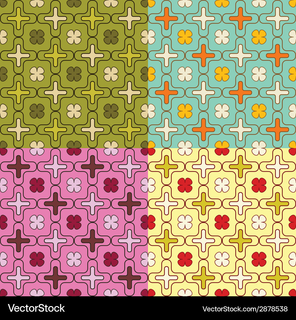 Seamless patterns collection vector image
