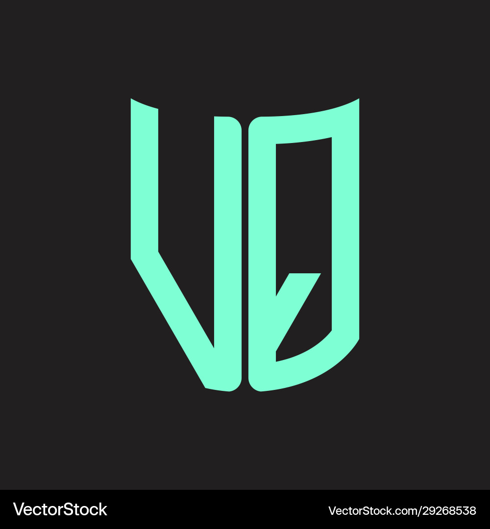 Vq logo monogram with ribbon style design template Vq logo monogram with ribbon style design template vector image