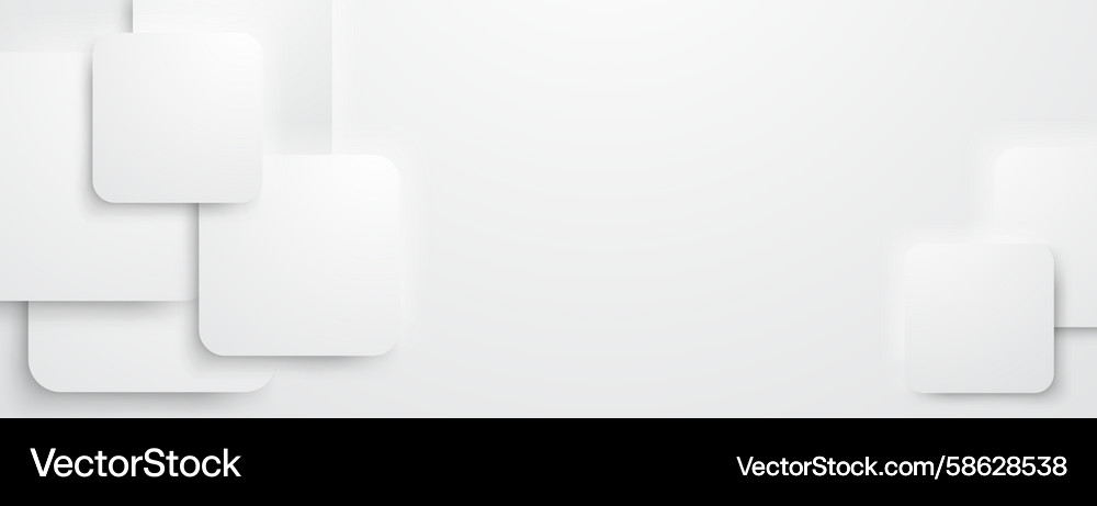 White abstract shapes with soft shadows Vector Image