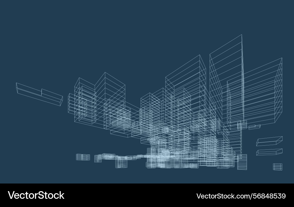 Abstract geometric wireframe in linear style Abstract geometric wireframe in linear style Vector Image