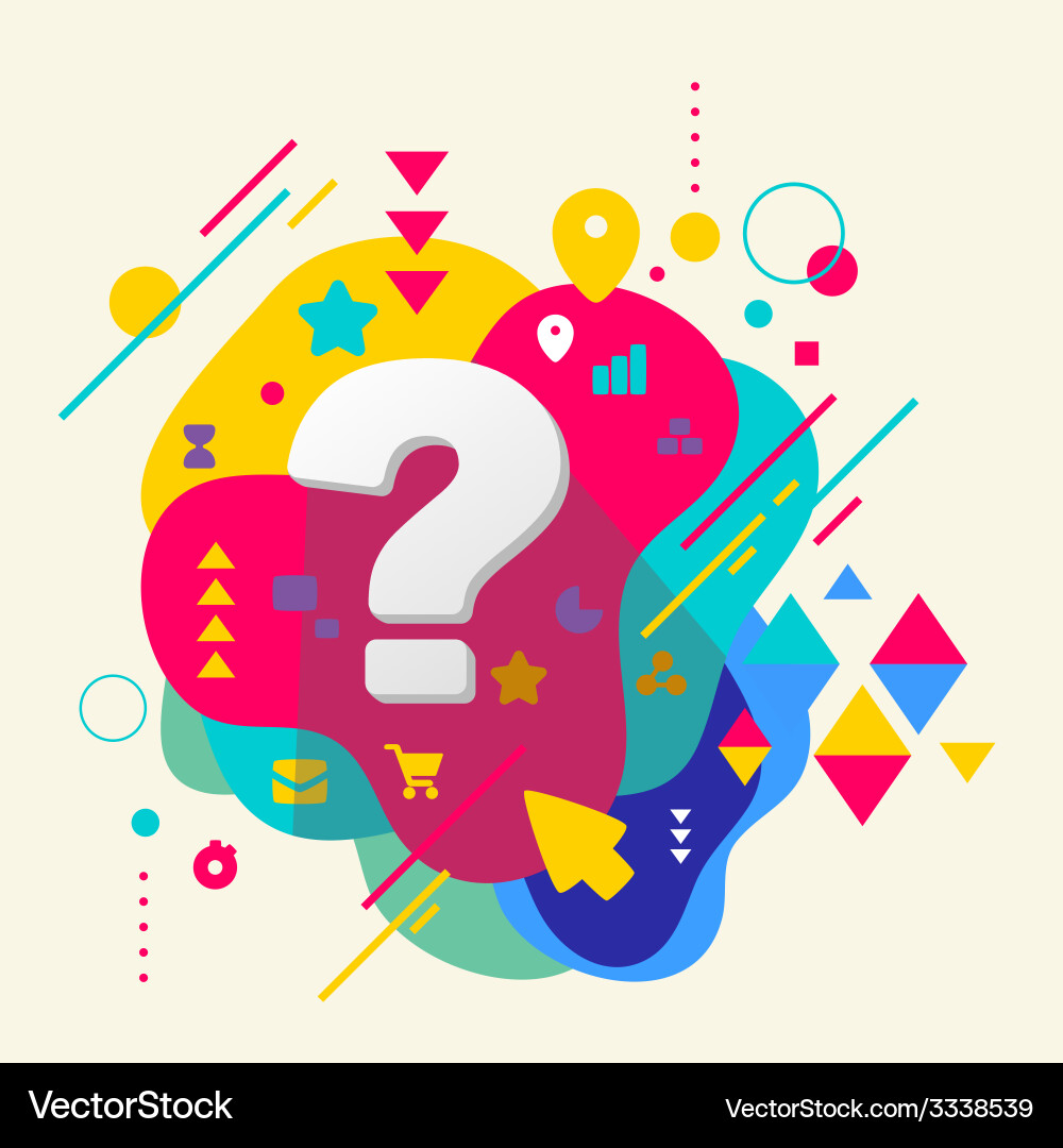 Abstract Question Mark with Colorful Elements vector image