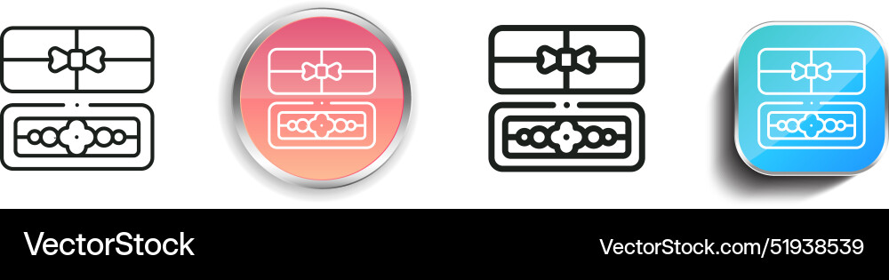 Bracelet icon thin linear regular and button Bracelet icon thin linear regular and button vector image