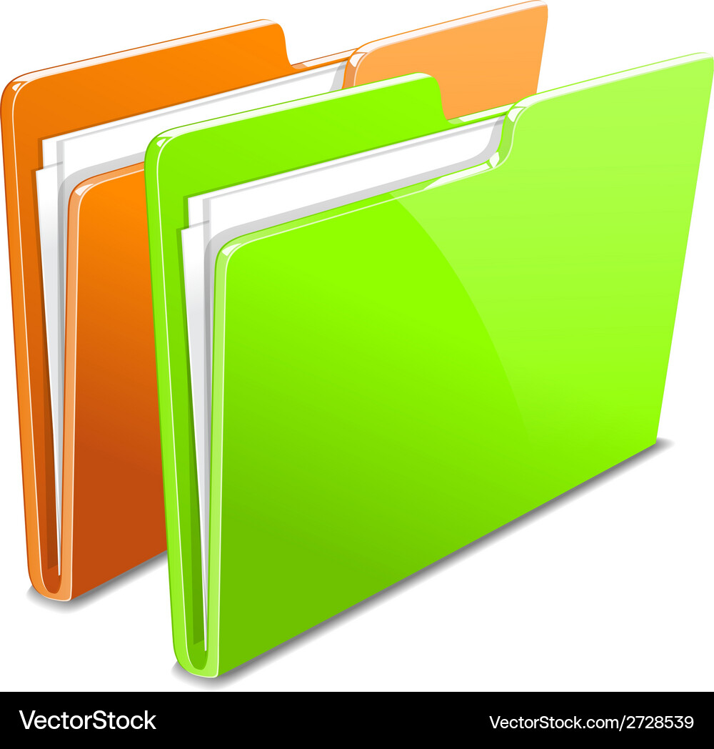 Business case color documents file folder manager Vector Image