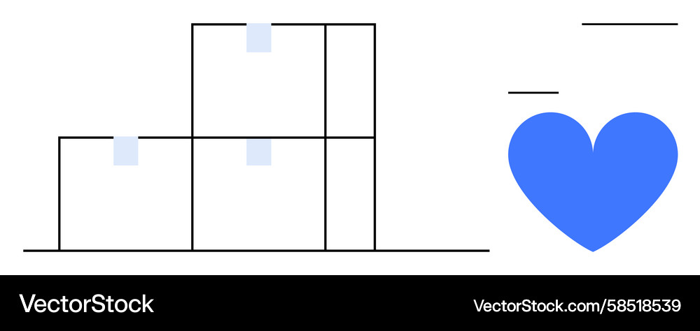 Cube Stack with Heart Symbol Vector Image