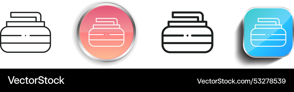 Curling icon thin linear regular and button style vector image
