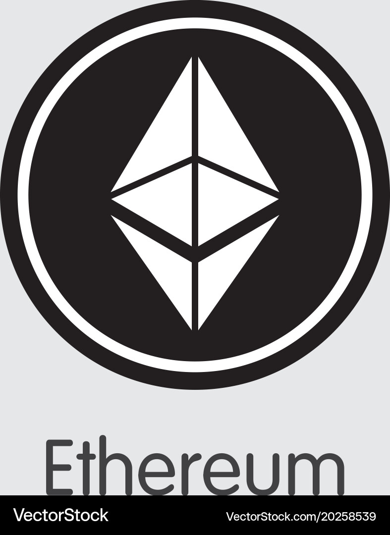 Ethereum Cryptocurrency Logo – Royalty-Free Vector | VectorStock